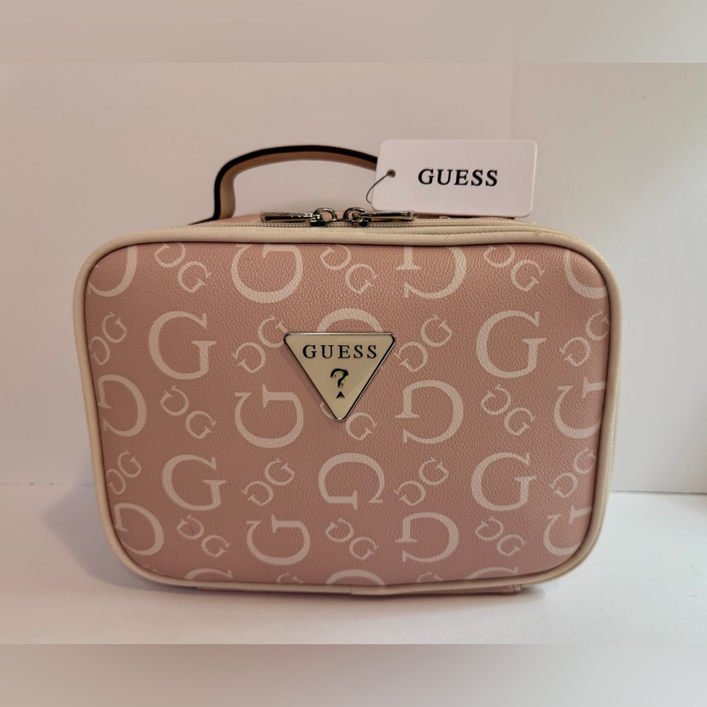 GUESS Pink Monogram Travel Case / Vanity Cosmetic Bag